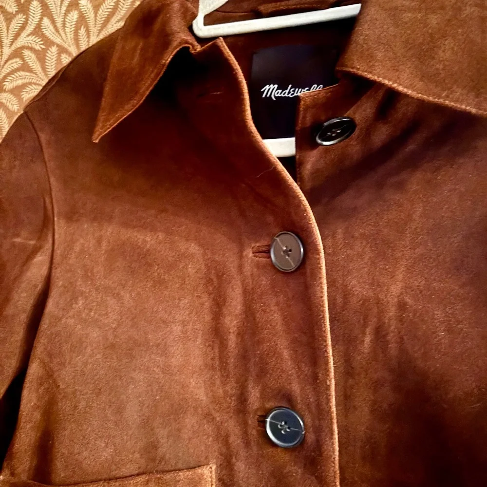 Never worn Madewell boxy cropped suede jacket - Picture 2 of 6